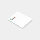 Blumenbuchstabe-Monogramm-Initiale - J - Post-it Klebezettel (angewinkelt)