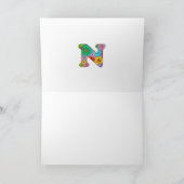 Blumenbuchstabe N Grußkarte - Leere Innenseite Karte (Innenseite)