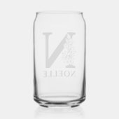 Blumenbuchstabe N Monogramm und Personalisierte Be Dosenglas (Rückseite)