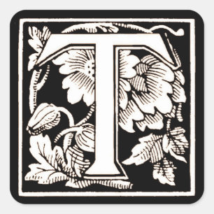 Blumenbuchstabe ` T' - Aufkleber