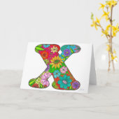 Blumenbuchstabe X Grußkarte - Leere Innenseite Karte (Gelbe Blume)