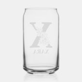Blumenbuchstabe X Monogramm und Personalisierte Be Dosenglas (Rückseite)