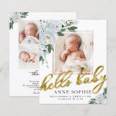 Blumenbudget Geburtserklärung Danke Karte (Vorne/Hinten)