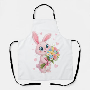 "Blumenbunny Bliss - Fröhliche Schürze zum Kochen