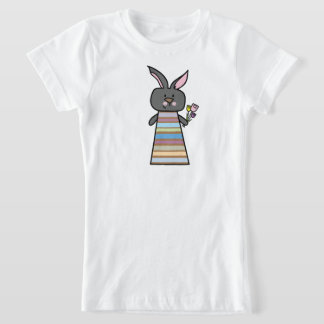 Blumenbunny Illustration T - Shirt für Mädchen