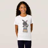 Blumenbunny Illustration T - Shirt für Mädchen (Vorne ganz)