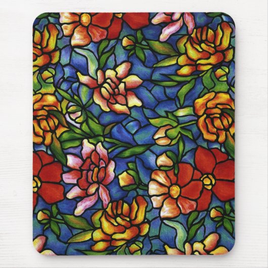 BlumenBuntglas Mousepad (Vorne)