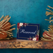 Blumenburgund Blue Wedding Reserviert 12x18 Table Fotoplatte (Seite)