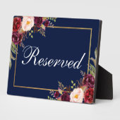 Blumenburgund Blue Wedding Reserviert 12x18 Table Fotoplatte (Seite)