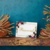 Blumenburgund Blue Wedding Reserviert 12x18 Table Fotoplatte (Seite)