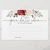 Blumenburgund Date Nacht Ideen. Datum jar Briefpapier (Vorderseite)