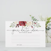 Blumenburgund Date Nacht Ideen. Datum jar Briefpapier (Stehend Vorderseite)