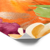 Blumenburgund fallendes Brautparty Begrüßungszeich Poster (Ecke)