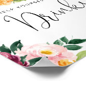 Blumenburgund Kürbisgetränke Poster (Ecke)