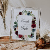 Blumenburgund & Marinekarte & Geschenkschild Poster