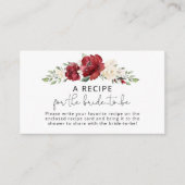 Blumenburgund Rezept für die Braut Begleitkarte (Vorderseite)