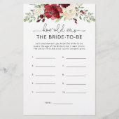 Blumenburgund Wie alt war die Braut, um zu spielen (Vorderseite)