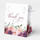 Blumenburgunde Hochzeit mit Roter Blüte Pflaume Geschenkschachtel (Rückseite)