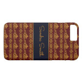 Blumenburgunder-Muster der barocken Art Case-Mate iPhone Hülle (Rückseite (Horizontal))