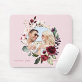 Blumenburgundy Pink Wreath Foto Mousepad (Mit Mouse)