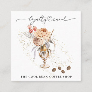 ~* Blumencafé - Coffee Bean Espresso QR Belohnunge Treuekarte