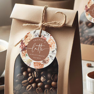 Blumencafé-Thema "Danke sehr" Brautparty Geschenkanhänger