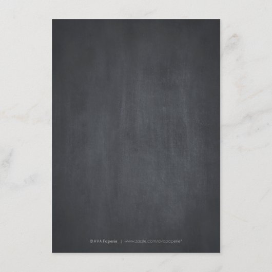 Blumenchalkboard rustikale Hochzeitsunterkünfte Begleitkarte (Rückseite)