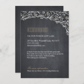 Blumenchalkboard rustikale Hochzeitsunterkünfte Begleitkarte (Vorne/Hinten)
