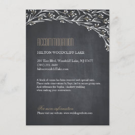 Blumenchalkboard rustikale Hochzeitsunterkünfte Begleitkarte