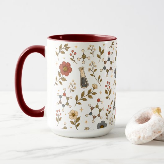 Blumenchemie-Ästhetik-Kaffeetasse Tasse (Mit Donut)