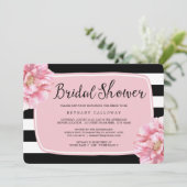 Blumenchic Brautdusche Einladung / Rosa (Stehend Vorderseite)