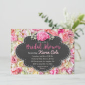Blumenchic Bridal Bridal Dusche Einladung (Stehend Vorderseite)