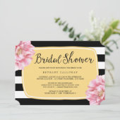 Blumenchic Bridal Dusche Einladung / Gelb (Stehend Vorderseite)