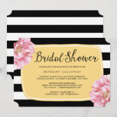 Blumenchic Bridal Dusche Einladung / Gelb (Vorne/Hinten)