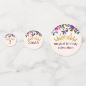 Blumenchic Crown Geburtstagsdesign Konfetti (Rückseiten)