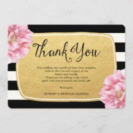 Blumenchic Foto Dankeschön Card / Gold Dankeskarte