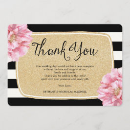 Blumenchic Foto Dankeschön-Karte / Champagner Dankeskarte