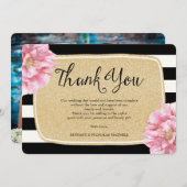 Blumenchic Foto Dankeschön-Karte / Champagner Dankeskarte (Vorne/Hinten)