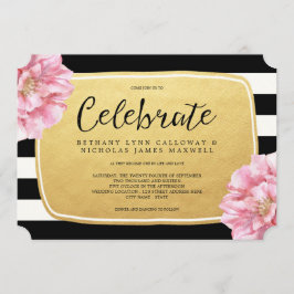 Blumenchic Hochzeitseinladung / Gold Einladung