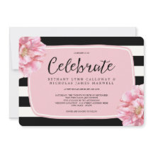 Blumenchic Hochzeitseinladung / Rosa