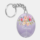 Blumenchic Lila Schlüsselanhänger (Vorderseite links)