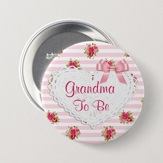 Blumenchic-Oma als Baby-Duschknopf Button (Vorne & Hinten)