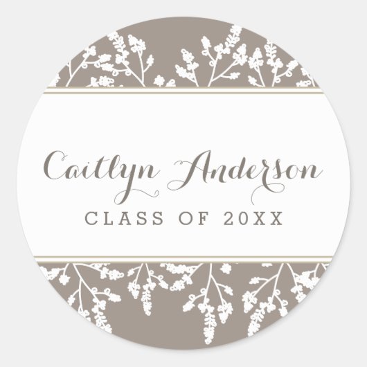 Blumenchic Personalisiert Grad Umschlag Aufkleber (Vorderseite)