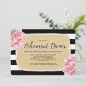 Blumenchic Rehearal Dinner Einladung / Champagner (Stehend Vorderseite)