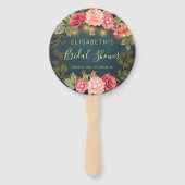 Blumenchic-Rose Brautparty Willkommensgruß Fächer (Vorderseite)
