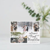 Blumenchic Unser erstes Weihnachtsfest 4 FotoColla Postkarte (Stehend Vorderseite)