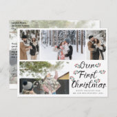 Blumenchic Unser erstes Weihnachtsfest 4 FotoColla Postkarte (Vorne/Hinten)