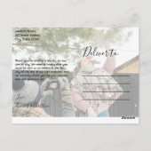 Blumenchic Unser erstes Weihnachtsfest 4 FotoColla Postkarte (Rückseite)