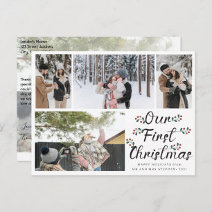 Blumenchic Unser erstes Weihnachtsfest 4 FotoColla Postkarte