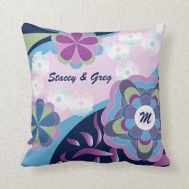 Blumenchrysantheme-Fluss-Kimono-japanische Art Kissen